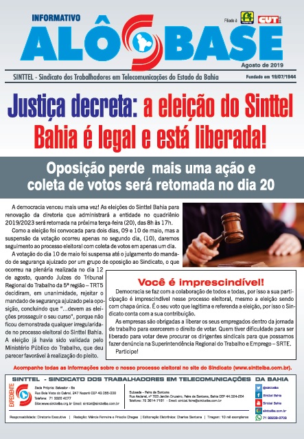 Justiça decreta: a eleição do Sinttel Bahia é legal e está liberada!