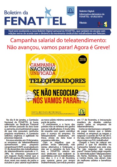 Campanha salarial do teleatendimento: Não avançou, vamos parar! Agora é Greve!