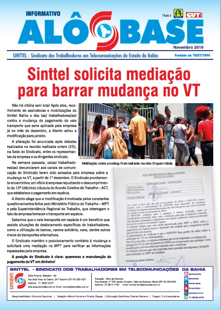 Sindicato solicita mediação para barrar mudança no VT na Atento