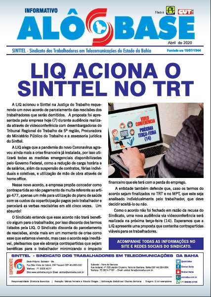 LIQ aciona Sinttel no TRT