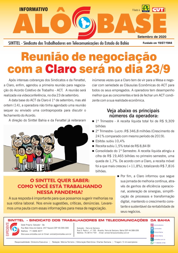 Reunião de negociação com a Claro será no dia 23/9 