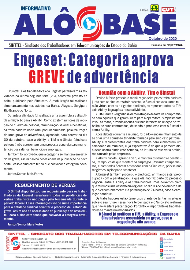 Engeset: Categoria aprova greve de advertência