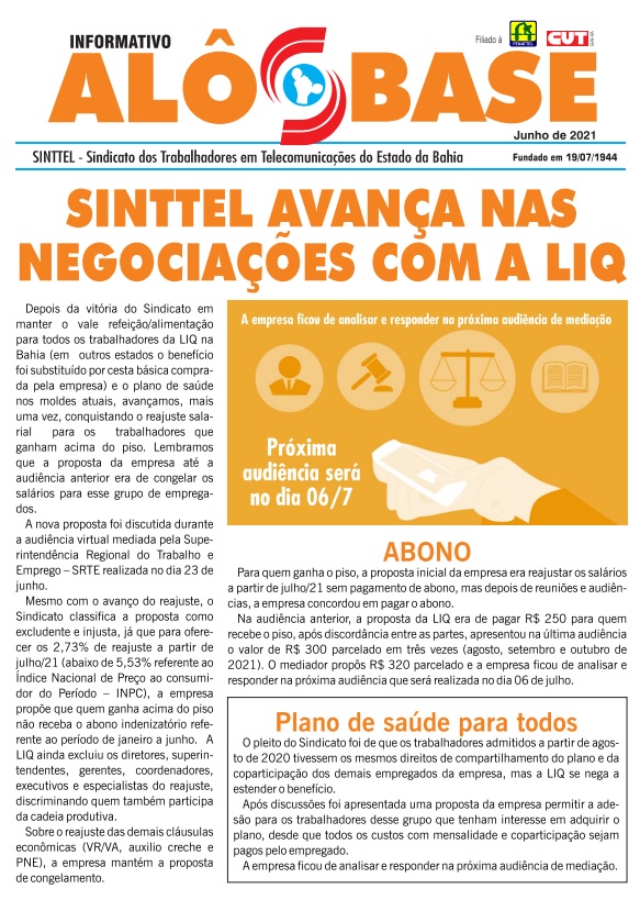 Sinttel avança nas negociações com a LIQ