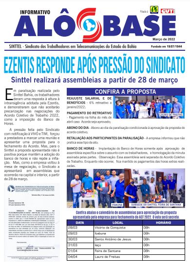 EZENTIS RESPONDE APÓS PRESSÃO DO SINDICATO