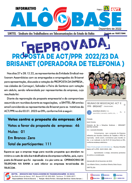 PROPOSTA DE ACT/PPR 2022/23 DA BRISANET (OPERADORA DE TELEFONIA )