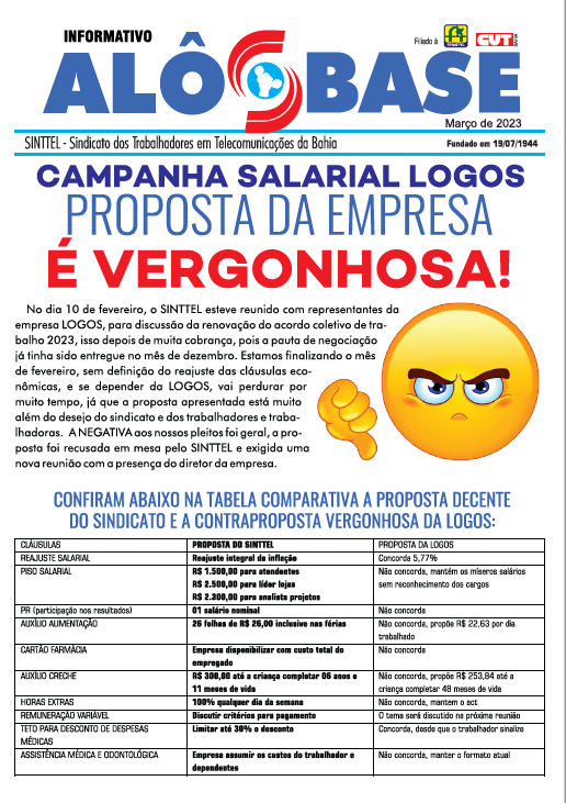 CAMPANHA SALARIAL LOGOS  -  PROPOSTA DA EMPRESA É VERGONHOSA!