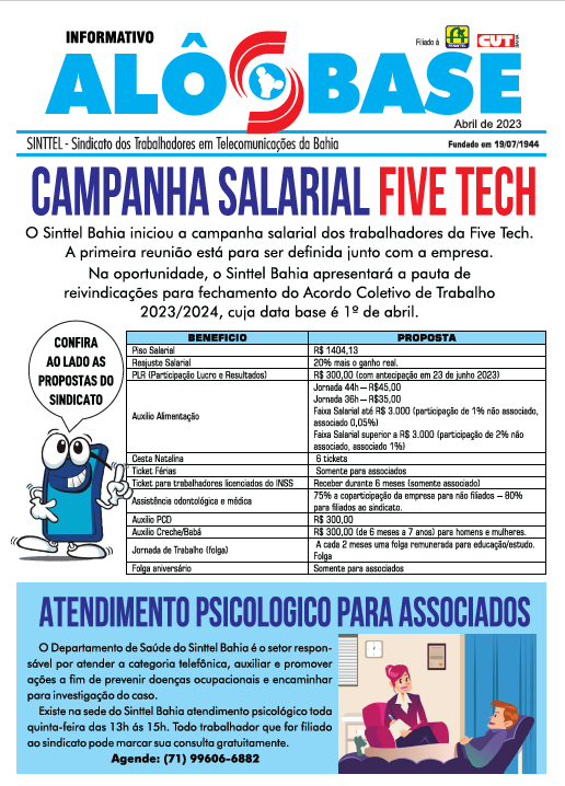 INFORMATIVO FIVE TECH: SINDICATO RECEBE DENÚNCIAS DOS TRABALHADORES E SE REÚNE COM EMPRESA