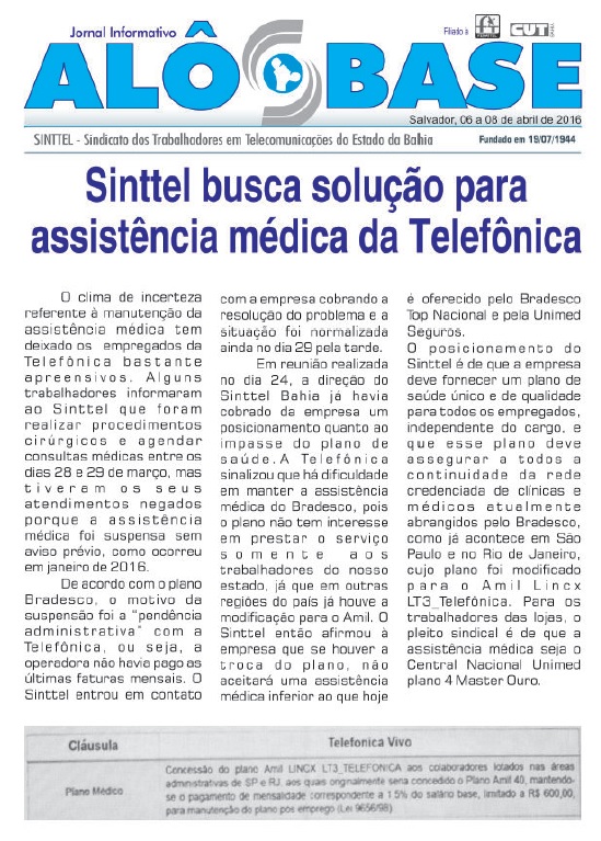 Sinttel busca solução para assistência médica da Telefônica