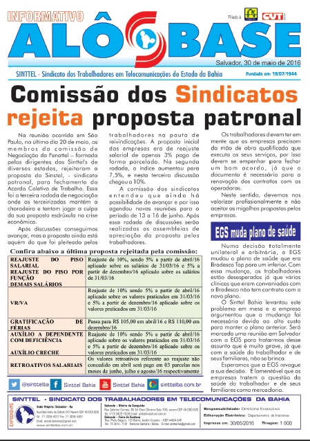 Comissão dos Sindicatos rejeita proposta patronal