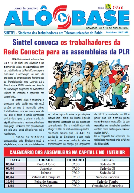 Sinttel convoca os trabalhadores da Rede Conecta para as assembleias da PLR