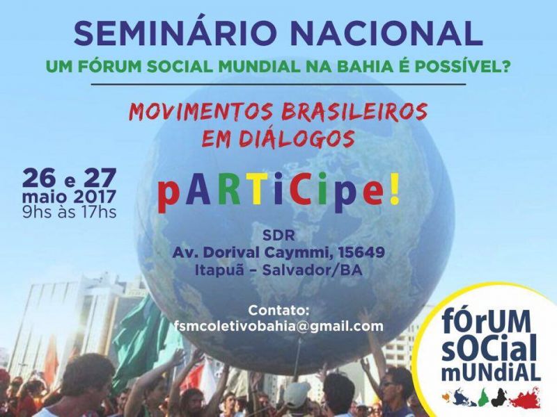 Salvador sedia seminário social mundial na Bahia