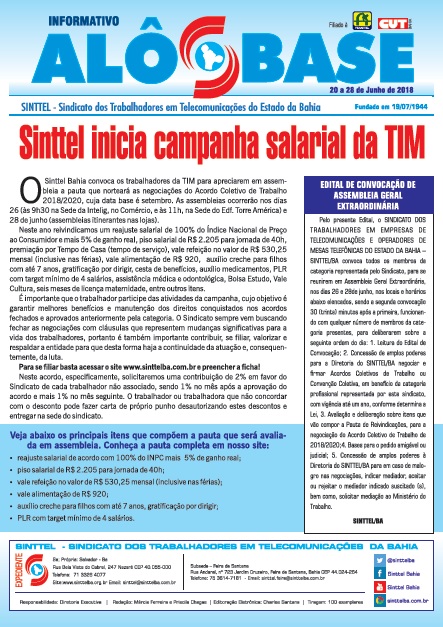 Sinttel inicia campanha salarial da TIM